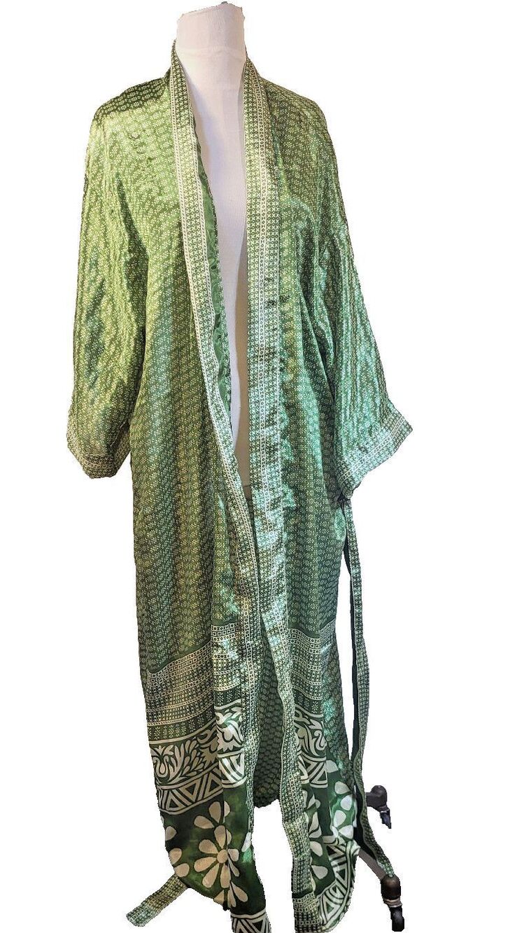 Gorgeous Silk Robe Made From Recycled Saris Kimono Style One Size